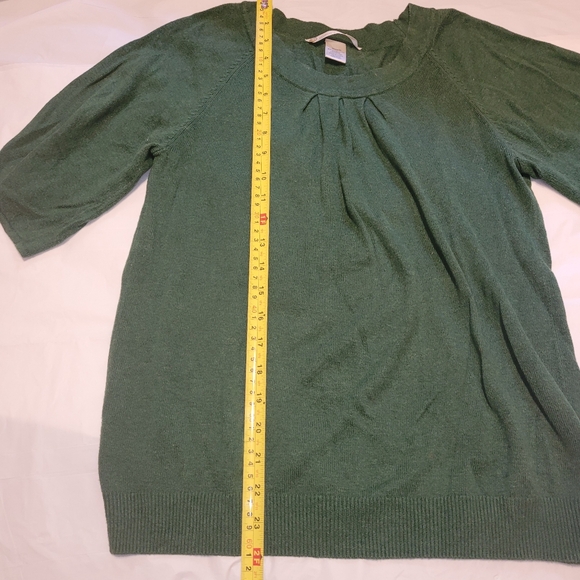 VTG Jillian Nicole 🌿 Stretchy Green Short Bell-Sleeve Sweater/Blouse 🌿 Medium - Picture 12 of 15